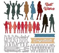 GLOBLELAND Woman Friendship Cutting Dies Fashion Lady Carbon Steel Cut Die Character Embossing Stencils Template for Decorative Embossing Paper Card DIY Scrapbooking Album Craft