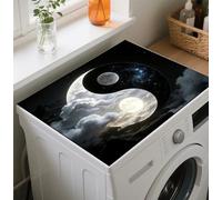 GLOBLELAND Yin and Yang Moon Washer Dryer Dust Cover 23.6×19.6 inch Tai Chi Moon Washing Machine Top Protector Pads Non Slip Washing Machine Top Covers for Laundry Room Living Room Kitchen