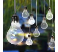 Globo 33708-10 LED solar string lights, metallic silver