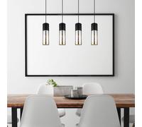 Luminosa Lighting Luminosa Annika Bar Pendant Ceiling Light Matt Black Smoke Glass Shade 4X E27