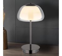 Globo Avila LED table lamp, smoky grey/black, glass, CCT, dimmable