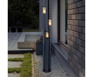 Globo Boston lamp post, 3-bulb, anthracite