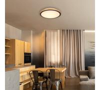 Globo Bruno LED ceiling light with wooden frame CCT Ø 44 cm