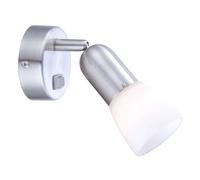 Globo Cathy wall spotlight, matt nickel, switch