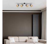 Globo Colly ceiling light bamboo mesh, 4-bulb