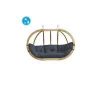 Globo Double Royal Wooden Cushion Egg Hanging Chair - Anthracite amazonas Grey One Size