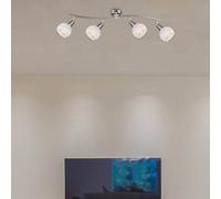 Globo Elliott ceiling spotlight, matt nickel, length 70 cm, metal