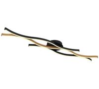 Globo Lighting Geronimo Integrated LED Semi Flush Ceiling -Light Matt -Black Woo