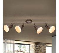 Globo Giorgio four-bulb ceiling spotlight in rust brown