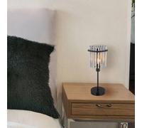 Globo Gorley table lamp, height 37.5 cm, smoky grey, glass/metal