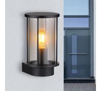 Globo Gracey outdoor wall light, black, height 25.2 cm, stainless steel