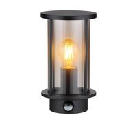 Globo Gracey outdoor wall light, sensor, black, IP54, E27