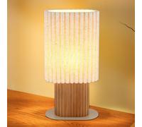 Globo Jannie table lamp, natural/brown/sand, linen, 45 cm, E27