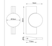 Globo Jasper LED wall lamp, height 20 cm, matt black, metal