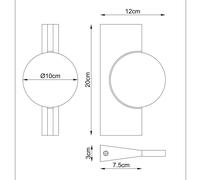 Globo Jasper LED wall lamp, height 20 cm, matt nickel, metal