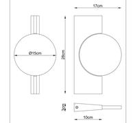 Globo Jasper LED wall lamp, height 28 cm, matt nickel, metal