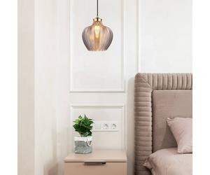 Globo Jessica hanging light, Ø 25 cm, smoke grey, glass