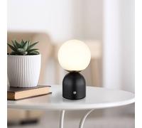 Globo Julsy LED table lamp, black, height 21 cm, metal, CCT