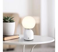Globo Julsy LED table lamp, white, height 21 cm, metal, CCT