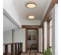 Globo LED ceiling lamp Doro Ø 30 cm dark wood, graphite