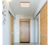 Globo LED ceiling lamp Doro, length 30 cm, dark wood, wood