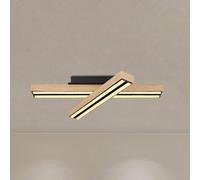 Globo LED ceiling lamp Doro, length 51.5 cm, oak, wood