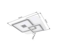 Globo LED ceiling lamp Kique, app-controllable, white, length 50 cm, CCT
