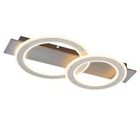 GLOBO LED Ceiling Light 63 x 35 cm 2-Bulb Anthracite White Acrylic Metal