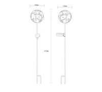 Globo LED ground spike light 36747, globe, rust brown, metal