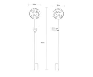 Globo LED ground spike light 36747, globe, rust brown, metal