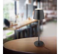 Globo LED rechargeable table lamp Vannie, black, height 36 cm, IP44