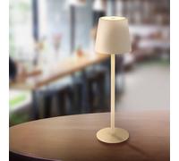 Globo LED rechargeable table lamp Vannie, sand-coloured, height 36 cm, IP44