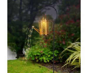 Globo LED solar light 336523, gold, watering can, ground spike, metal