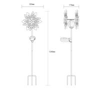 Globo LED solar light 36578, ground spike, rust brown, metal, glass