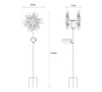 Globo LED solar light 36578S, ground spike, silver/black, metal