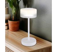 Globo LED table lamp Belinda, white, height 33 cm, metal