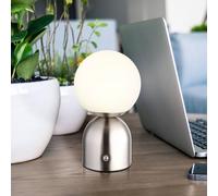 Globo LED table lamp Julsy, nickel-coloured, height 21 cm, CCT