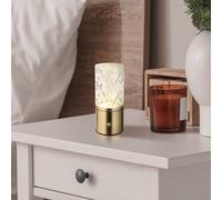 Globo LED table lamp Lunki, brass-coloured, height 19 cm, CCT