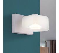 Globo LED wall light Belinda, white, width 15 cm, glass