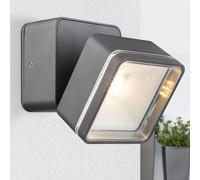 Globo Lissy LED outdoor wall lamp, anthracite, angular
