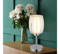Globo Maribel table lamp, height 40 cm, chrome/clear, plastic