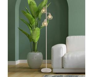 Globo Mateo floor lamp, cream, metal, 161 cm, 3-light, E27