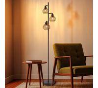 Globo Mateo floor lamp, rust-coloured, metal, 161 cm, 3-bulb, E27