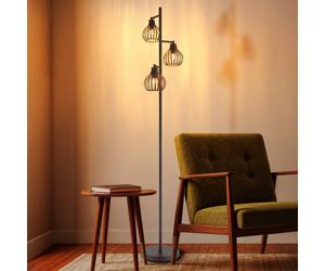 Globo Mateo floor lamp, rust-coloured, metal, 161 cm, 3-bulb, E27