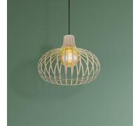 Luminosa Lighting Luminosa Mateo Wire Frame Pendant Ceiling Light Creme Coloured Matt 1X E27