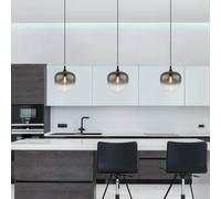Globo Maxy hanging light, Ø 29 cm, smoky grey, glass
