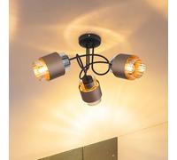 Globo Milley ceiling lamp, amber/bronze, glass, Ø 43 cm, 3-bulb, E27