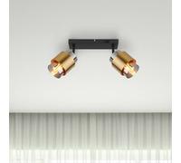 Globo Milley downlight, length 26 cm, brass-coloured, 2-bulb.