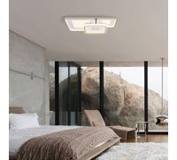 Globo Mosaiko LED ceiling lamp, length 54 cm, white/sand, metal