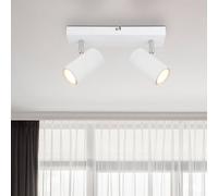 Globo Robby downlight, white, length 26 cm, 2-bulb, metal